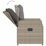 Set Pranzo da Giardino 9pz con Cuscini Grigio Chiaro Polyrattan