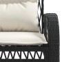 Set Divani da Giardino 4 pz con Cuscini Nero in Polyrattan