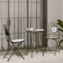Sedie da Bistrò Pieghevoli 2 pz Blu e Bianco in Ceramica