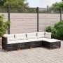 Set Divani da Giardino 5 pz con Cuscini in Polyrattan Nero