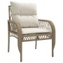 Set Divano da Giardino 4 pz con Cuscini Beige in Polyrattan