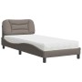 Letto con Materasso Tortora 90x190 cm in Tessuto