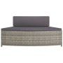 Panche per Spa con Cuscini 2 pz in Polyrattan Grigio