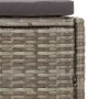 Panche per Spa con Cuscini 2 pz in Polyrattan Grigio