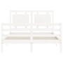 Giroletto con Testiera Bianco Small Double Legno Massello