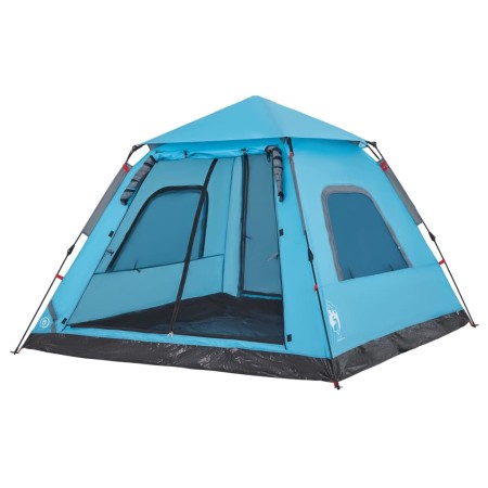 Tenda a Cupola da Campeggio 5 Persone Blu a Rilascio Rapido