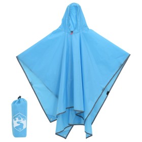 Poncho Antipioggia con Cappuccio Design 2 in 1 Blu 223x145 cm