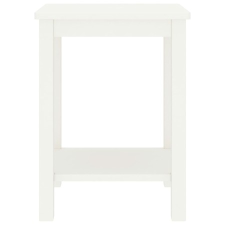 Comodino Bianco 35x30x47 cm in Legno Massello di Pino