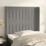 Testiera ad Orecchio Grigio Chiaro 93x16x118/128 cm in Velluto