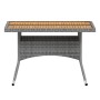 Set Pranzo da Giardino 5pz Polyrattan e Massello Acacia Grigio
