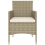 Set Divani da Giardino 5 pz in Polyrattan Beige