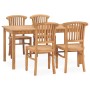 Set da Pranzo da Giardino 5 pz in Legno Massello di Teak