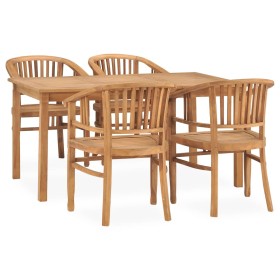 Set da Pranzo da Giardino 5 pz in Legno Massello di Teak