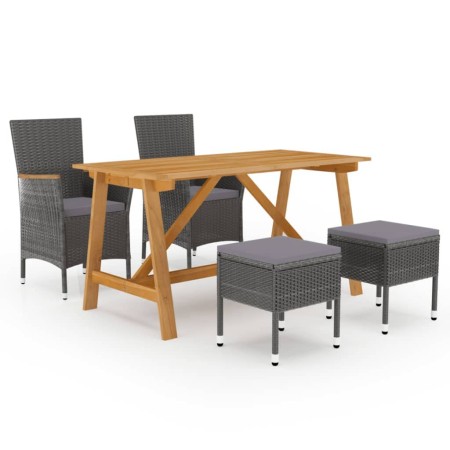 Set Mobili da Pranzo per Giardino 5 pz Grigio