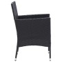 Set da Pranzo per Giardino 5 pz con Cuscini Polyrattan Nero