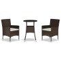 Set Bistrò da Giardino 3 pz con Cuscini in Polyrattan Marrone