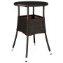 Set Bistrò da Giardino 3 pz con Cuscini in Polyrattan Marrone