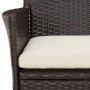 Set Bistrò da Giardino 3 pz con Cuscini in Polyrattan Marrone