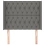 Testiera ad Orecchio GrigioScuro 103x16x118/128cm inTessuto