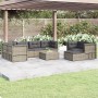 Set Divani da Giardino 8 pz con Cuscini in Polyrattan Grigio