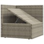 Set Divani da Giardino 7 pz con Cuscini in Polyrattan Grigio