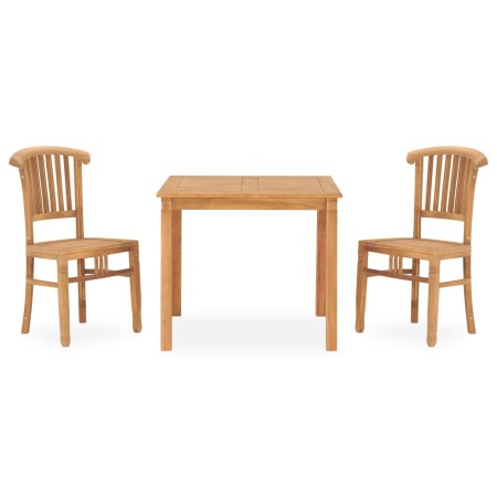 Set da Pranzo da Giardino 3 pz in Legno Massello di Teak