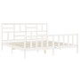 Giroletto con Testiera Bianco 200x200 cm in Legno Massello