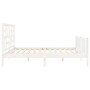 Giroletto con Testiera Bianco 200x200 cm in Legno Massello