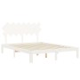 Giroletto con Testiera Bianco 140x190 cm in Legno Massello