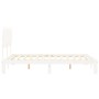 Giroletto con Testiera Bianco 140x190 cm in Legno Massello