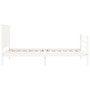 Giroletto con Testiera Bianco 100x200 cm in Legno Massello
