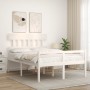 Letto per Anziani con Testiera Bianco 140x200 cm Legno Massello