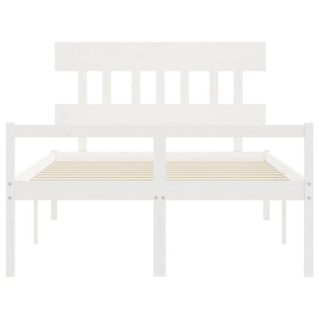 Letto per Anziani con Testiera Bianco 140x200 cm Legno Massello