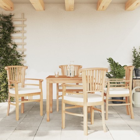 Set da Pranzo per Giardino 5 pz in Legno Massello di Teak