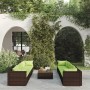 Set Divani da Giardino 9 pz con Cuscini in Polyrattan Marrone