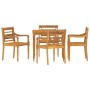 Set da Pranzo per Giardino 5 pz in Legno Massello di Teak