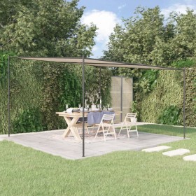 Gazebo Beige 4x4 m 180 g/m² Tessuto e Acciaio