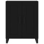 Credenza Nera 69,5x34x180 cm in Legno Multistrato