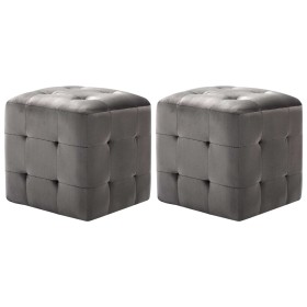 Pouf 2 pz Grigio 30x30x30 cm in Velluto