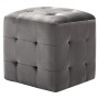 Pouf 2 pz Grigio 30x30x30 cm in Velluto