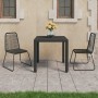 Set da Pranzo da Giardino 3 pz in Rattan PVC Nero