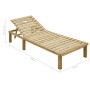 Lettino da Giardino con Cuscino Grigio Legno Pino Impregnato