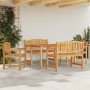 Set da Pranzo per Giardino 5 pz in Legno Massello di Teak