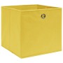 Contenitori 4 pz in Tessuto non Tessuto 28x28x28 cm Giallo