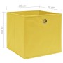 Contenitori 4 pz in Tessuto non Tessuto 28x28x28 cm Giallo