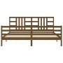 Giroletto con Testiera Miele 200x200 cm in Legno Massello