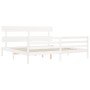 Giroletto con Testiera Bianco 200x200 cm in Legno Massello