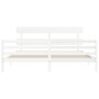 Giroletto con Testiera Bianco 200x200 cm in Legno Massello