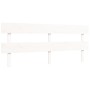 Giroletto con Testiera Bianco 200x200 cm in Legno Massello