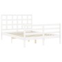 Giroletto con Testiera Bianco 140x190 cm in Legno Massello